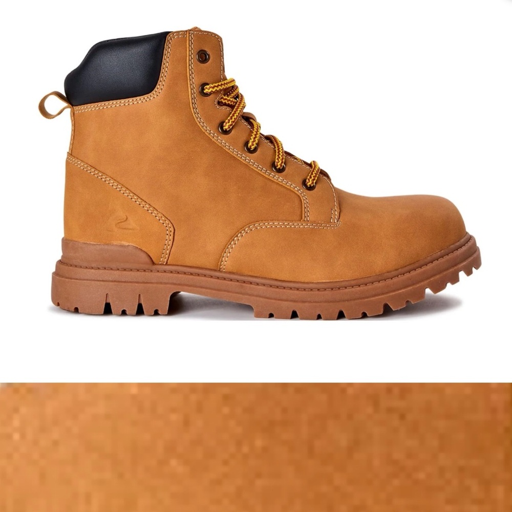Men's Tan Lace-Up Boots - Picture 4 of 16